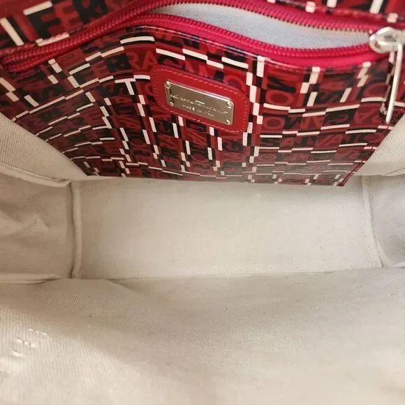 Authentic Salvatore Ferragamo Red/Black/White Logogram PVC/Leather SMALL Bag